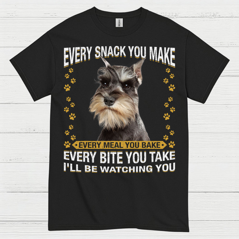 Funny Schnauzer Watching You Snack T Shirt