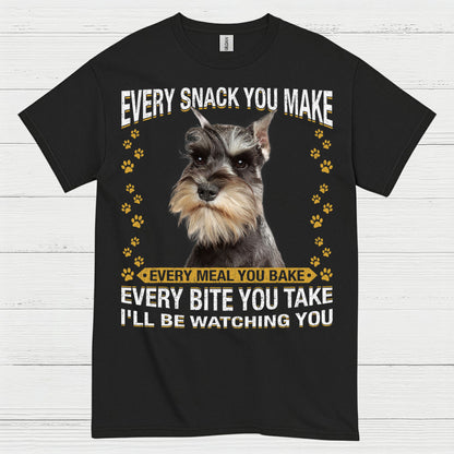 Funny Schnauzer Watching You Snack T Shirt