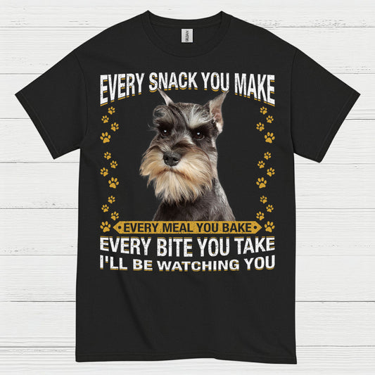 Funny Schnauzer Watching You Snack T Shirt