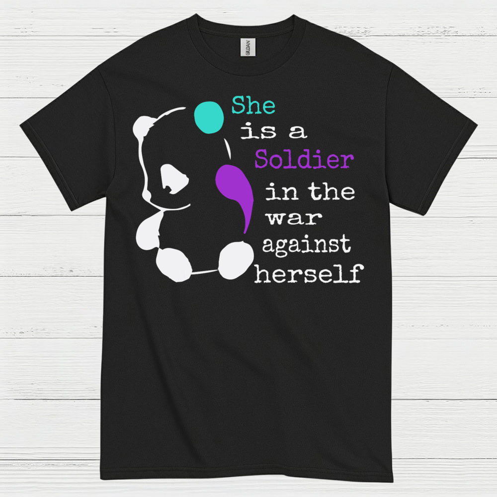 She Is A Soldier Message T Shirt