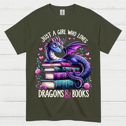 Just A Girl Who Loves Dragons And Books T Shirt