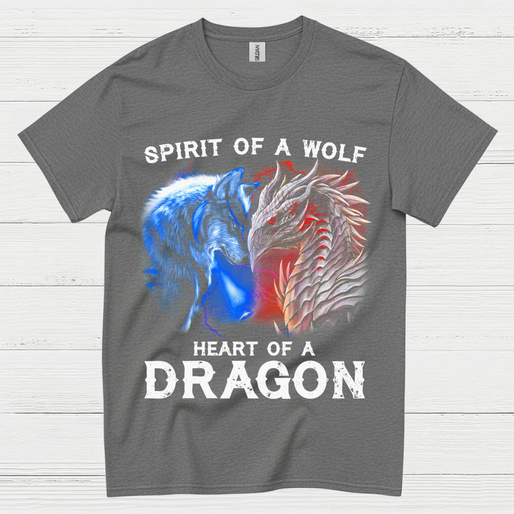 Spirit Of A Wolf Heart Of A Dragon T Shirt
