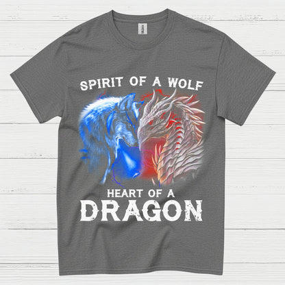 Spirit Of A Wolf Heart Of A Dragon T Shirt
