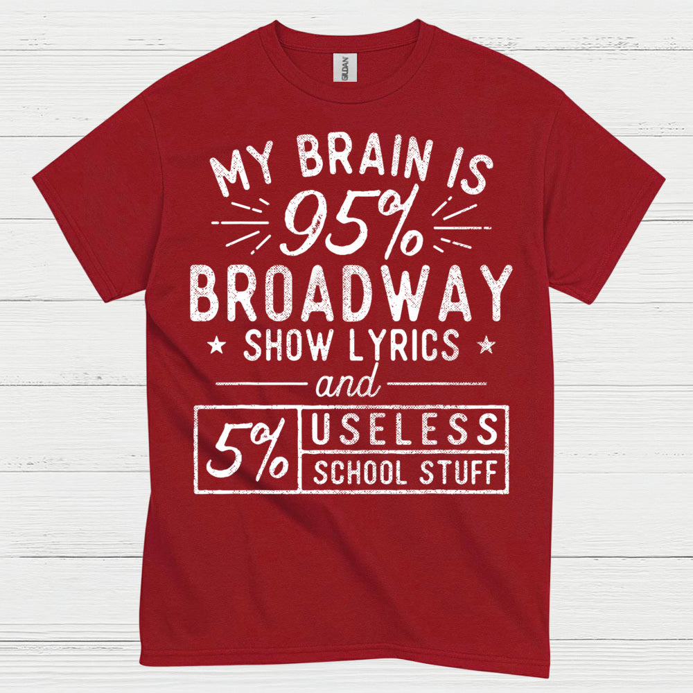 My Brain Is 95 Percent Broadway T Shirt