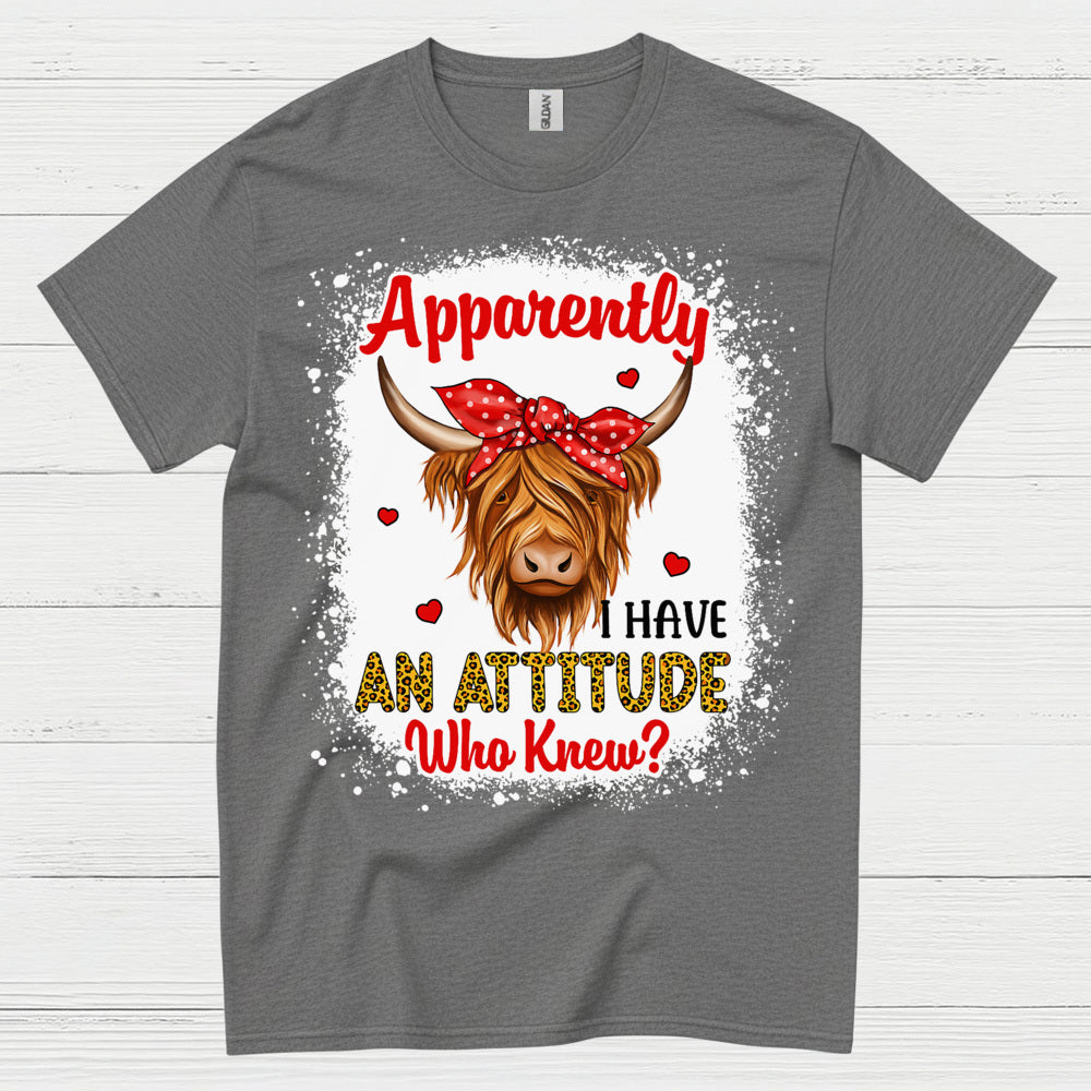 Apparently I Have An Attitude Cow T Shirt
