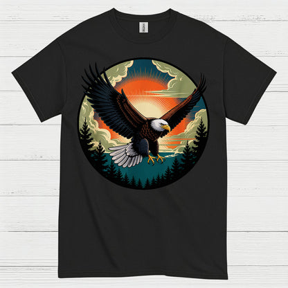 Vintage Bald Eagle Sunset Wilderness Freedom T Shirt