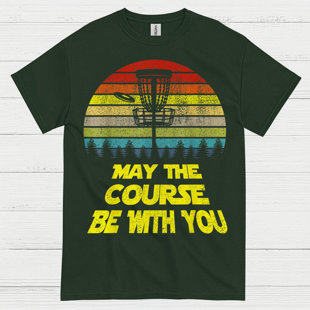 Retro Disc Golf May The Course Be With You T Shirt