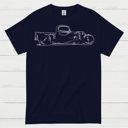 Minimal Hot Rod Line Art T Shirt