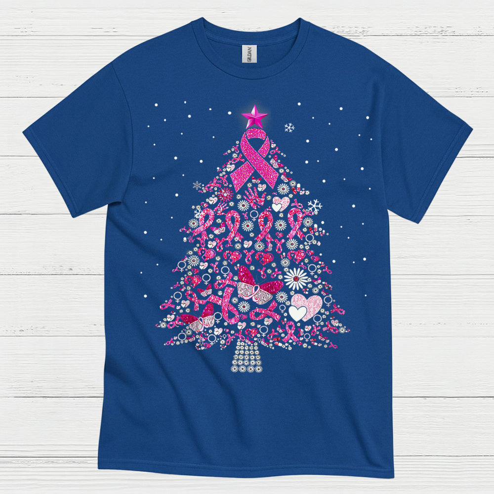 Breast Cancer Awareness Christmas Tree T Shirt
