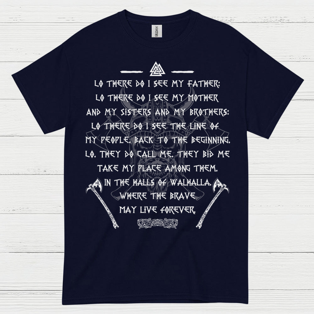 Viking Valhalla Warrior Prayer T Shirt