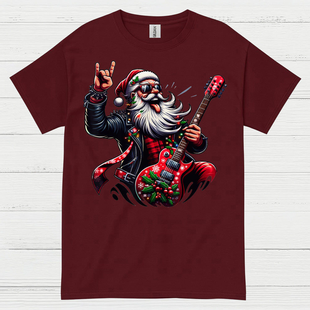 Rocking Santa Guitar T Shirt