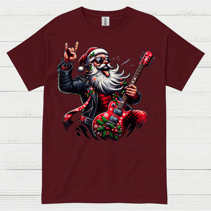 Rocking Santa Guitar T Shirt