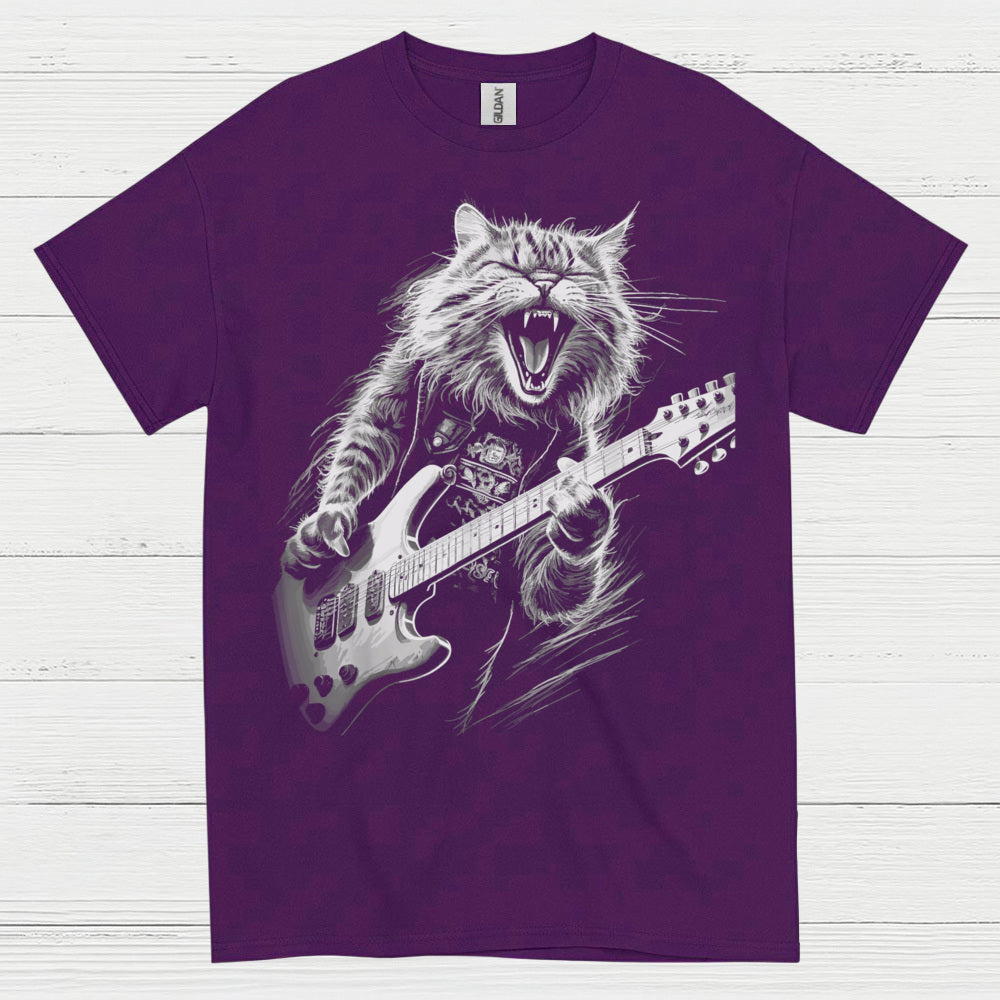 Rocking Cat Guitar T Shirt