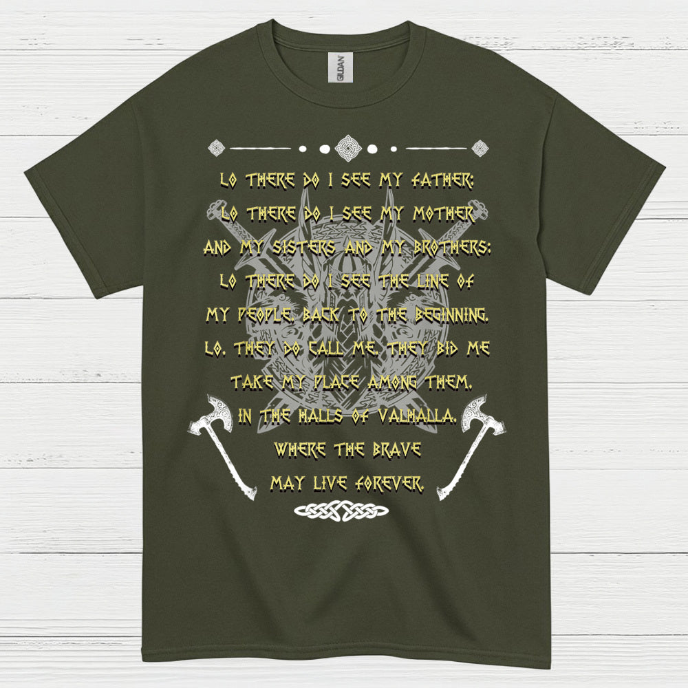 Valhalla Warrior Prayer Viking T Shirt