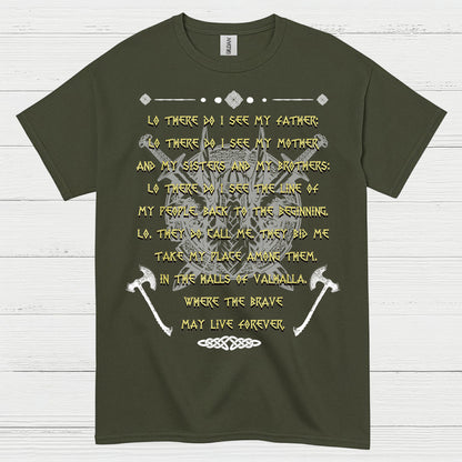 Valhalla Warrior Prayer Viking T Shirt