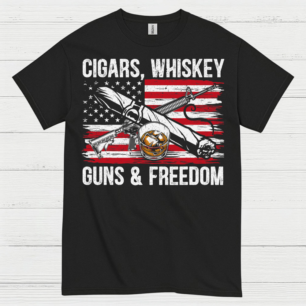Cigars Whiskey Guns And Freedom T Shirt