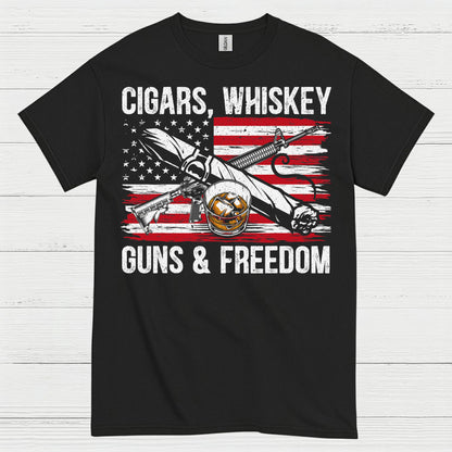 Cigars Whiskey Guns And Freedom T Shirt