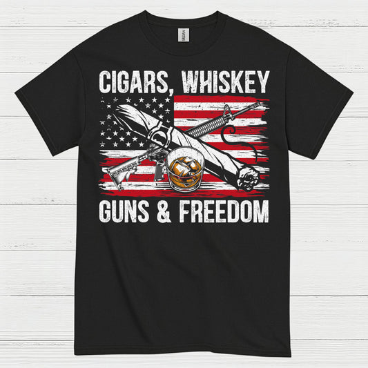Cigars Whiskey Guns And Freedom T Shirt