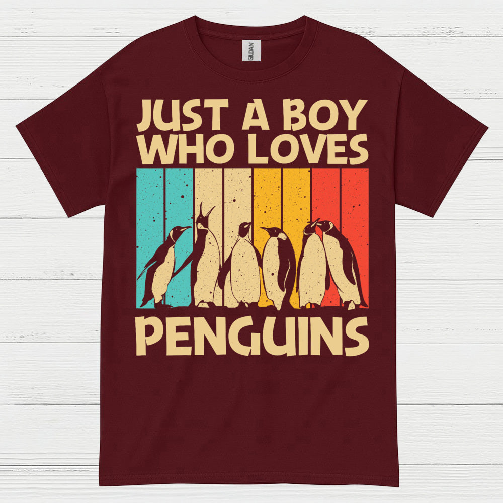 Just A Boy Who Loves Penguins Vintage T Shirt