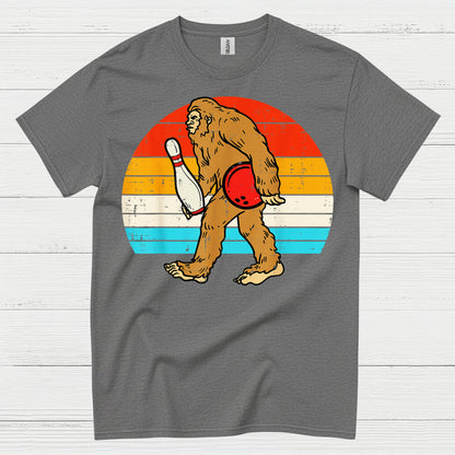 Bowling Bigfoot Retro T Shirt