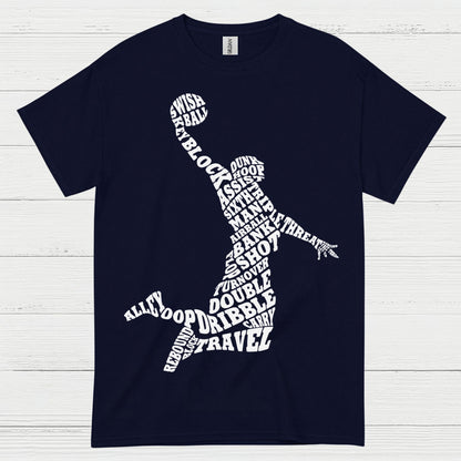 Basketball Word Art Dunk Silhouette T Shirt