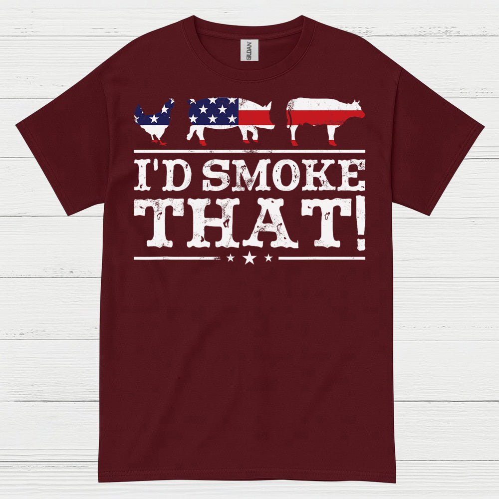 Id Smoke That Patriotic BBQ Grilling T Shirt