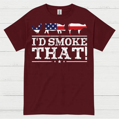 Id Smoke That Patriotic BBQ Grilling T Shirt