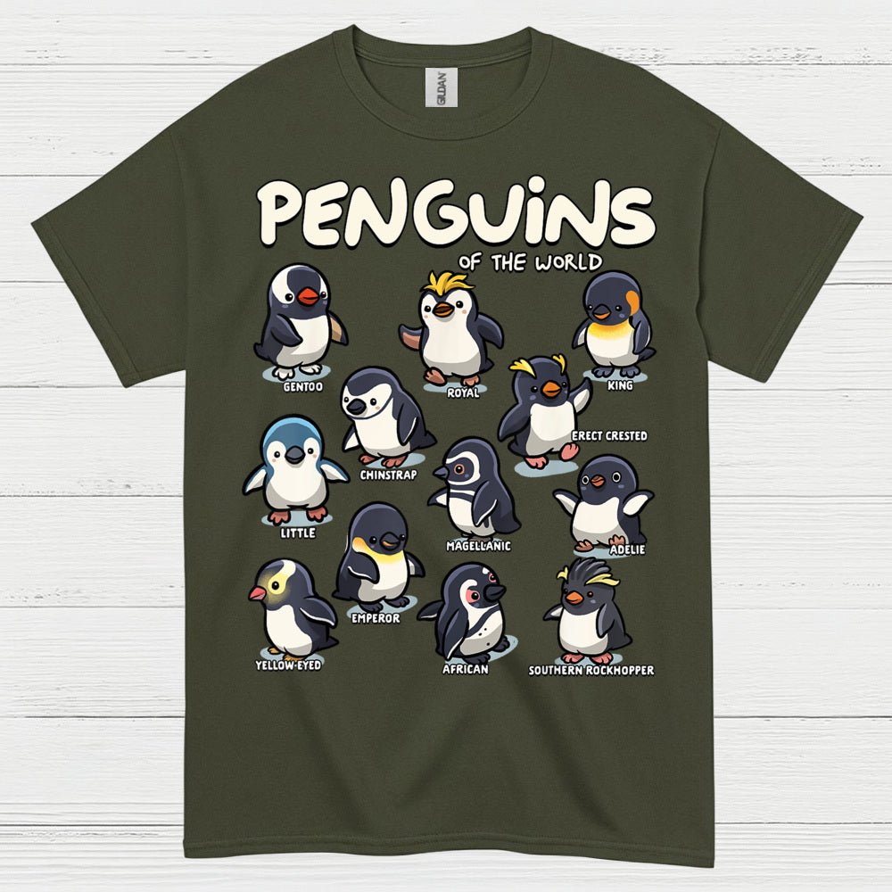 Penguins Of The World Educational Graphic T Shirt