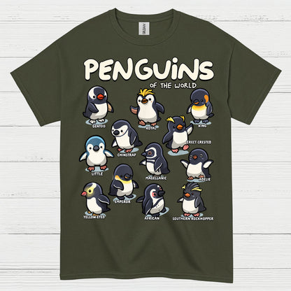 Penguins Of The World Educational Graphic T Shirt