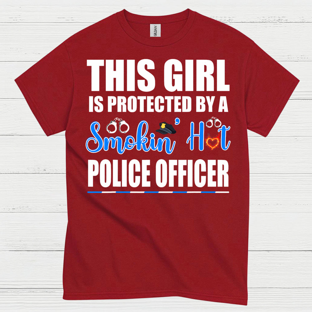 Protected By A Police Officer Love T Shirt