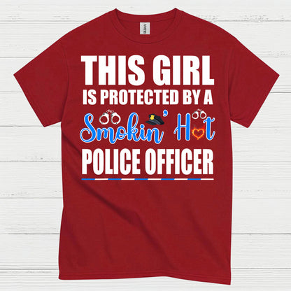 Protected By A Police Officer Love T Shirt