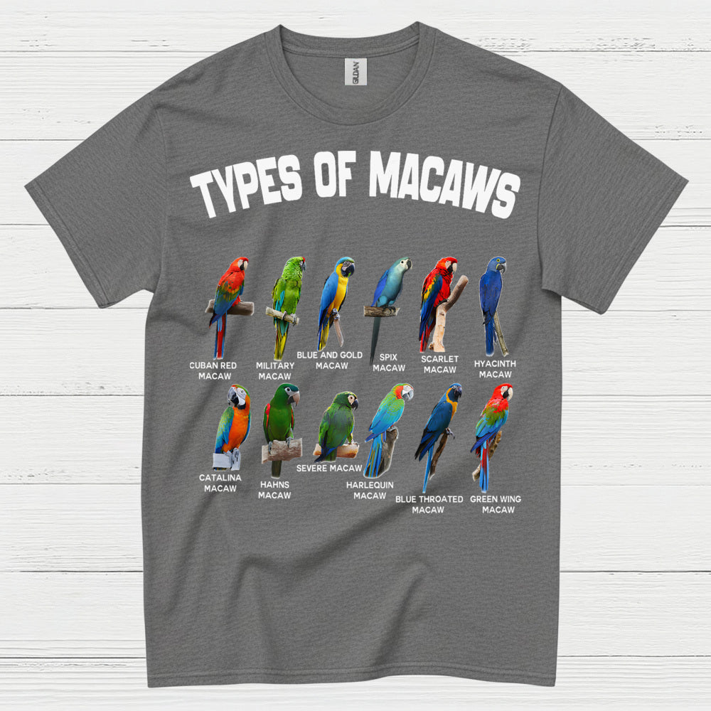 Types Of Macaws Educational T Shirt