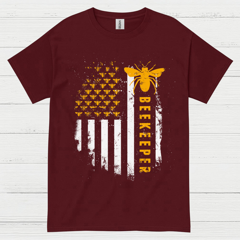Beekeeper American Flag Bee Lover T Shirt