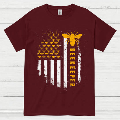 Beekeeper American Flag Bee Lover T Shirt