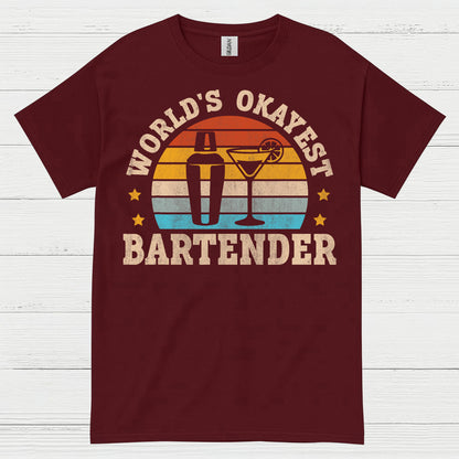 Worlds Okayest Bartender Vintage T Shirt