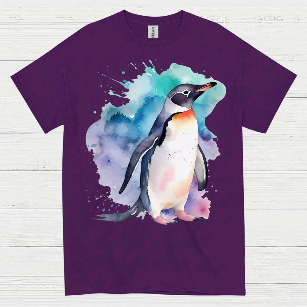 Watercolor Penguin Artistic Animal Graphic T Shirt