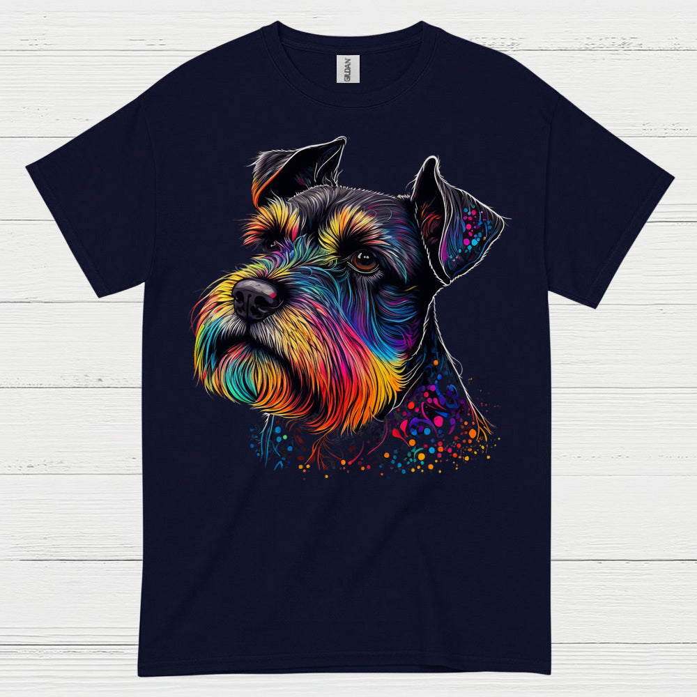 Colorful Schnauzer Art Dog Lover T Shirt