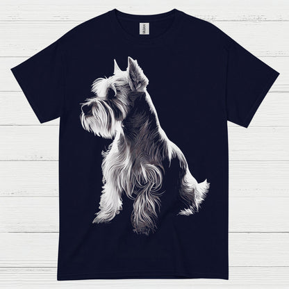 Miniature Schnauzer Silhouette Art T Shirt Elegant Dog Lover Shirt