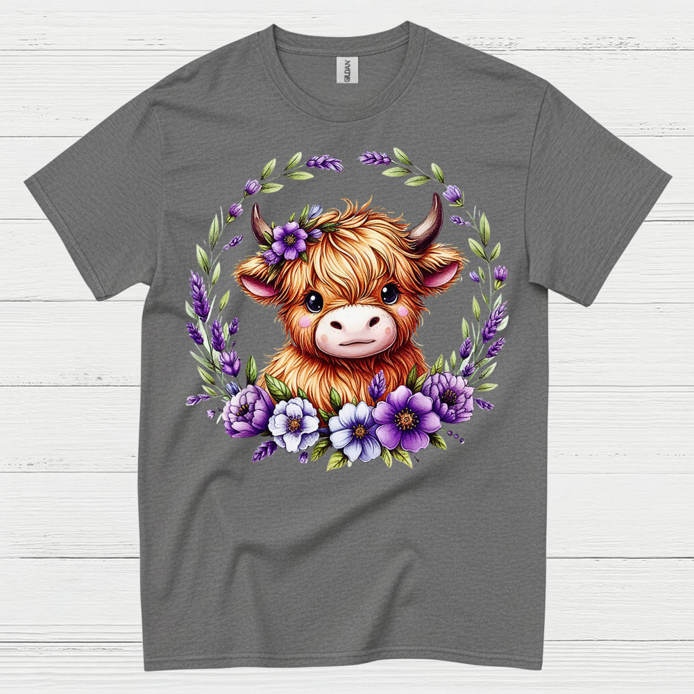 Floral Highland Cow T Shirt