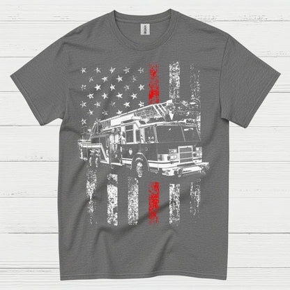 Firefighter Flag Fire Truck T Shirt