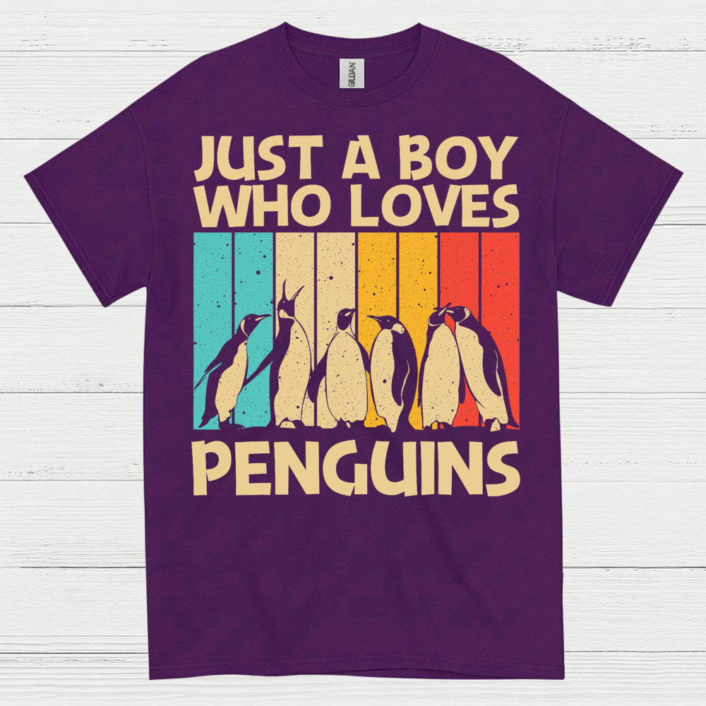 Just A Boy Who Loves Penguins Vintage T Shirt