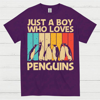 Just A Boy Who Loves Penguins Vintage T Shirt