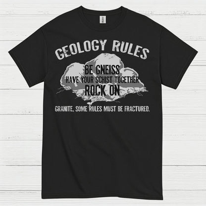 Geology Rules Rock On T Shirt