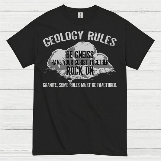 Geology Rules Rock On T Shirt