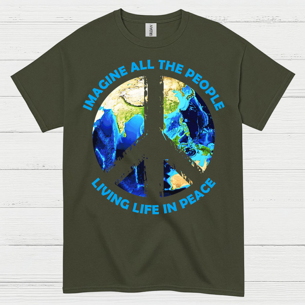Imagine All The People Living Life In Peace T Shirt