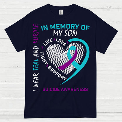 In Memory Of My Son Awareness T Shirt