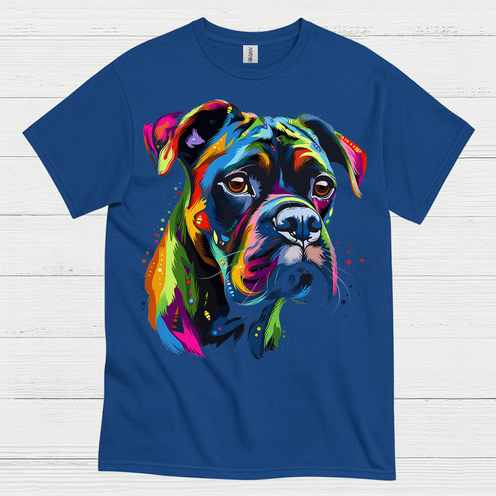 Colorful Boxer Dog Art T Shirt