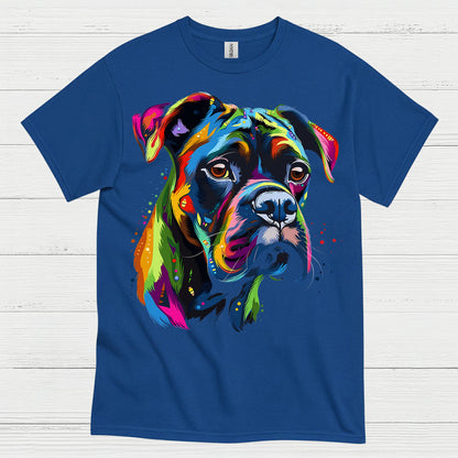 Colorful Boxer Dog Art T Shirt
