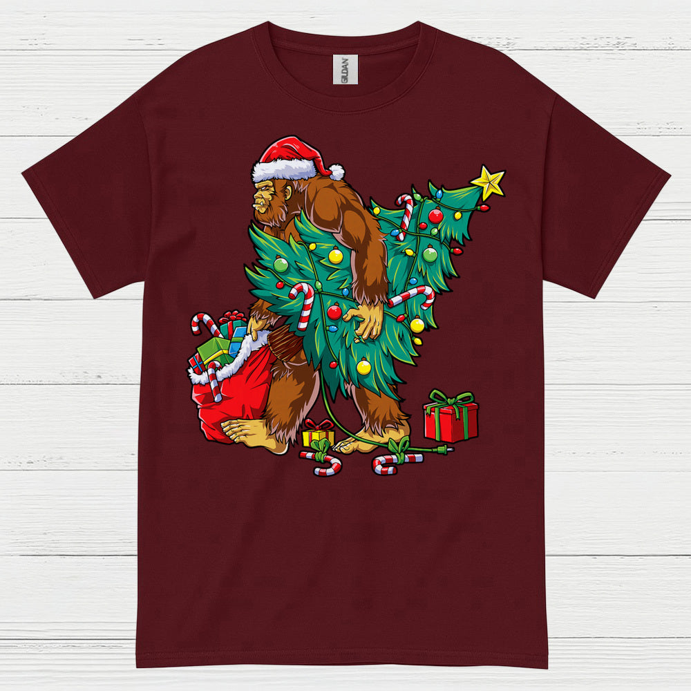 Funny Bigfoot Christmas Tree T Shirt