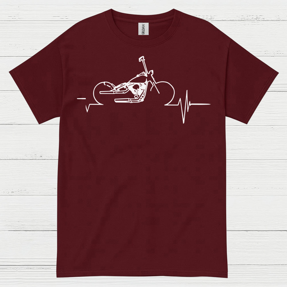 Motorcycle Heartbeat Line Art T Shirt